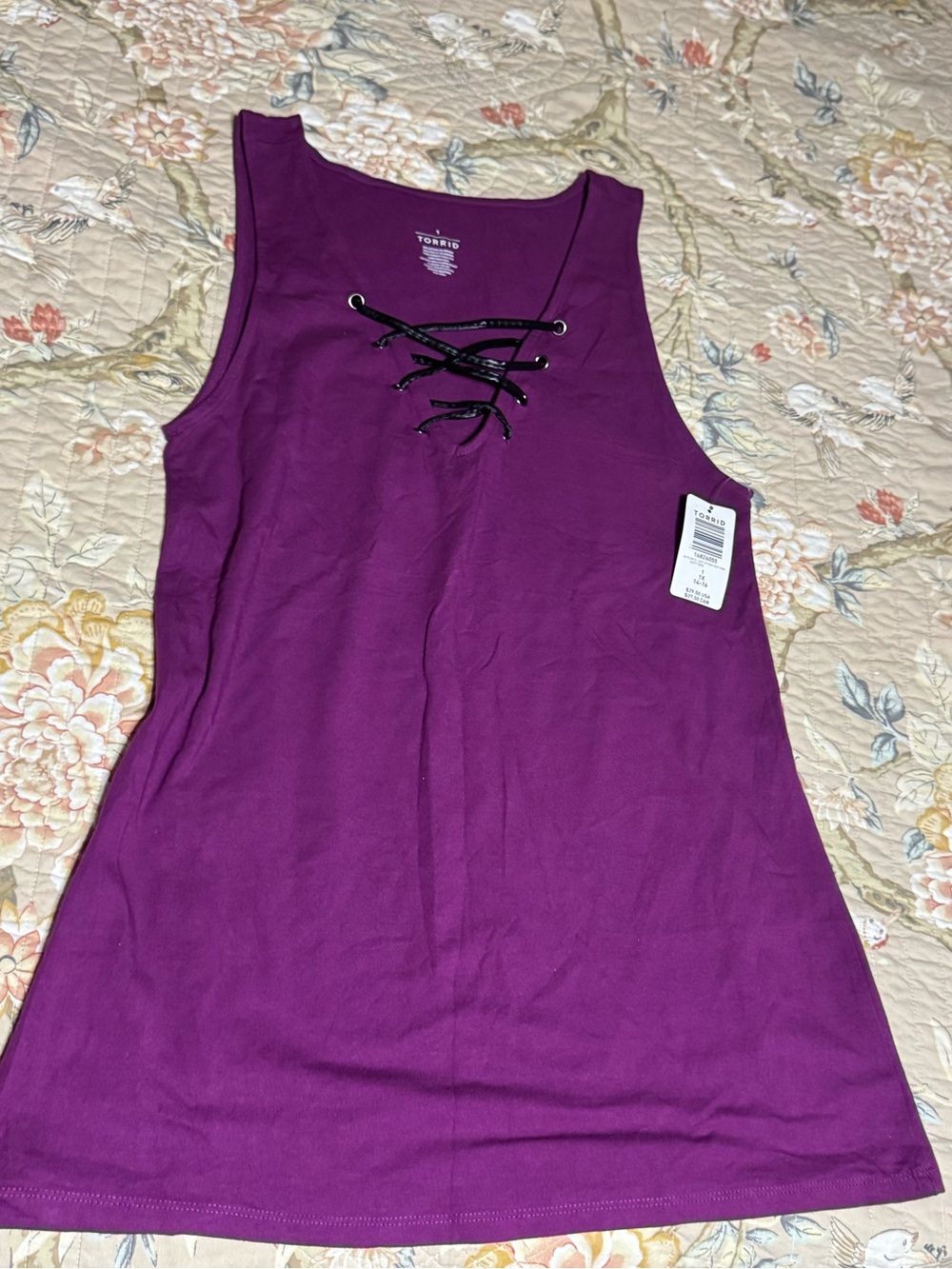 torrid Plum Lace-Up Tank Top